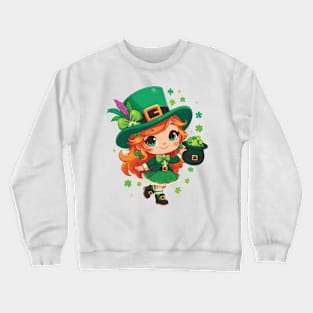 Cute St Patrick's Day Girl Crewneck Sweatshirt